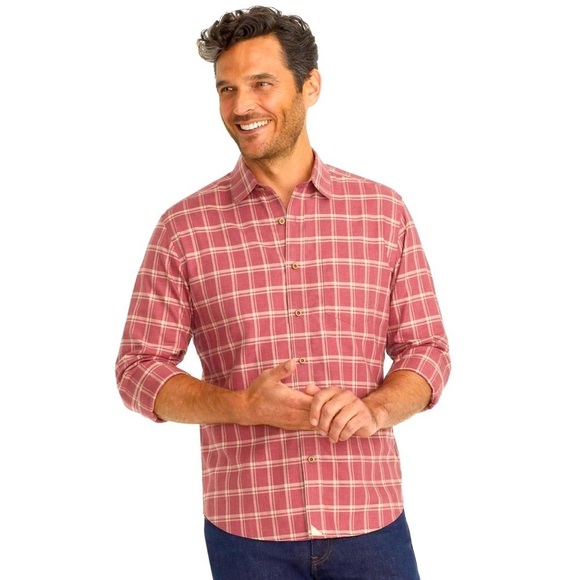 UNTUCKit Men's Colson Wrinkle Free 100% Cotton Plaid Button Up Down Shirt Large - Picture 1 of 7